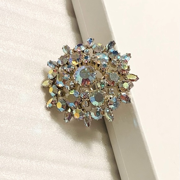 Vintage 50’s AB Rhinestone Brooch - Picture 5 of 5